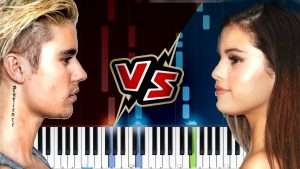 Justin Bieber VS Selena Gomez (Piano Tutorial Cover) Видео