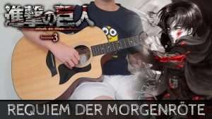 【Attack on Titan Season 3 ED】 Requiem der Morgenröte - Fingerstyle Guitar Cover Видео