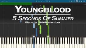 5 Seconds Of Summer - Youngblood (Piano Cover) Synthesia Tutorial by LittleTranscriber Видео