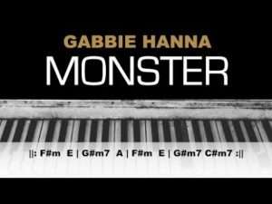 Gabbie Hanna - Monster Reborn Karaoke Chords Acoustic Piano Cover Instrumental Lyrics Видео