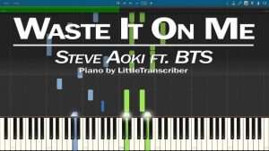 Steve Aoki ft. BTS - Waste It On Me (Piano Cover) Synthesia Tutorial by LittleTranscriber Видео