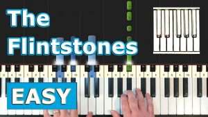 The Flintstones Theme - EASY Piano Tutorial - Sheet Music (Synthesia) Видео