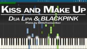 Dua Lipa & BLACKPINK - Kiss and Make Up (Piano Cover) Synthesia Tutorial by LittleTranscriber Видео