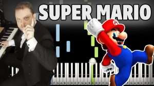 Super Mario on Piano With Sound Effects - Vinheteiro Piano Tutorial (Sheet Music + midi) Видео