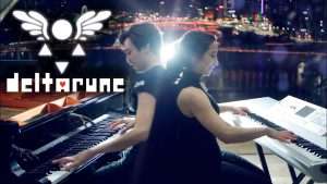 Deltarune Piano Battle - Rude Buster 3 Pianos Cover Видео