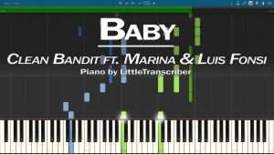 Clean Bandit - Baby (Piano Cover) ft. Marina & Luis Fonsi Synthesia Tutorial by LittleTranscriber Видео